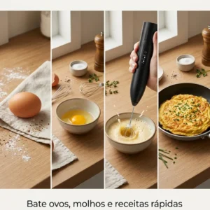 Mixer Portátil Recarregável Usb Batedor Fuê Aço Inox 2 Em 1 - Imagem 7