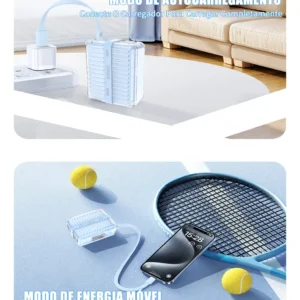 Power Bank 20000mah Carregador Portátil 66w Rápido Cabo Leve - Imagem 8