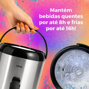 Botijão Térmico 5,5l Inox Garrafão Conserva Quente E Frio - Imagem 8