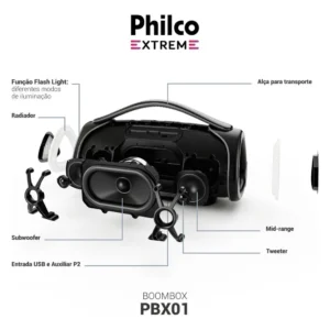 Caixa de som Boombox Philco Extreme Bluetooth V.5.4 300W PBX01 - Imagem 6