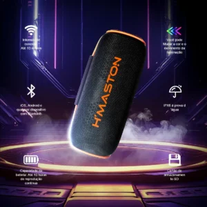 Caixa De Som Bluetooth Portátil 40w H'maston Tn22 Rgb Tws - Imagem 5