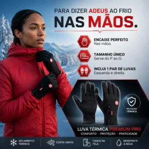 Luva Motoqueiro Térmica Impermeável Touch Screen Frio Par - Imagem 3