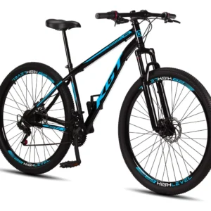 Bicicleta aro 29 KGT aço carbono freios a disco suspensão 21 marchas preta azul quadro 17 - Imagem 1