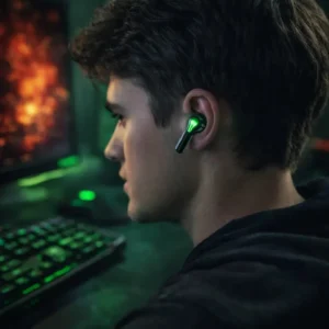 Fone De Ouvido Gamer Bluetooth Led Rgb Com Microfone Sem Fio 5 Horas Case De Carregamento Earbuds Preto 5.1 IPX4 Boyu Cell - Imagem 4