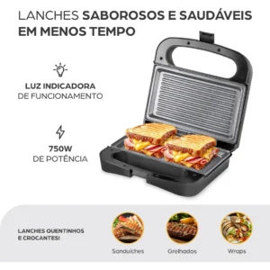 Sanduicheira Elétrica Grill WAP WS750 Inox Antiaderente Prosdócimo - Imagem 4