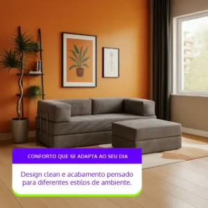 Sofá-cama Flowin Cotelê Retratil Vai Na Caixa Com Chaise - Imagem 6