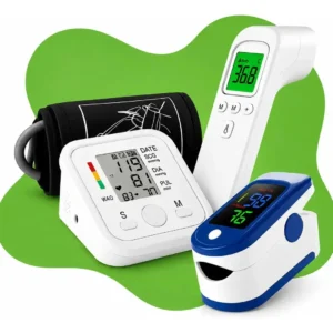 Kit Monitor de Pressão Digital e Oxímetro com Termômetro Infravermelho para Testas - Imagem 1