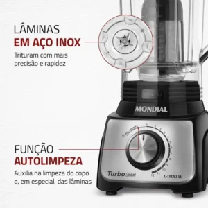 Liquidificador Turbo, Mondial, 1100W - L-1100 BI - Imagem 7