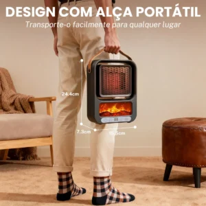 Aquecedor Portátil Quartzo Com Ventilador Remoto E Lcd 1600w - Imagem 8