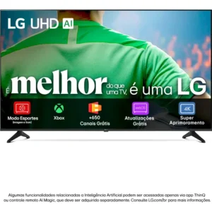 Smart TV LG UHD AI UA75 65 polegadas HDR10 Pro Processador α7 AI Ger8 webOS 25 - Imagem 1