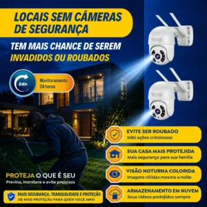 Kit 2 Câmera Segurança Ip Interna Externa Wifi iCSee Infravermelho Prova D’Água - HW - Imagem 3