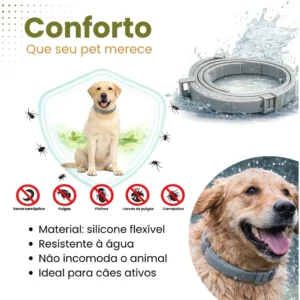 Coleira Anti Pulga Leishmaniose Carrapato Mosquito Cão Gato - Imagem 5