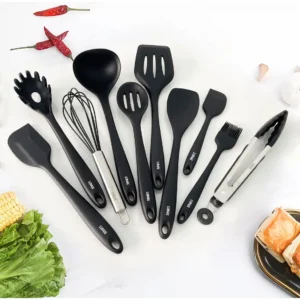 Lumai Kit de Utensilios de Cozinha de Silicone Maciço Miami Premium - Conjunto com 10 Peças Livre de BPA - Jogo com Espatulas Pegador Conchas Colheres Batedor de Ovos - Tamanho Grande e Pegada Firme - Imagem 7