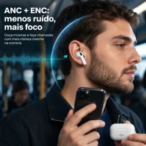 Fone De Ouvido Bluetooth 5.4 In-ear Fitness Academia Dgx Cancelamento Ruído Anc E Enc Carregamento Indução - Imagem 4