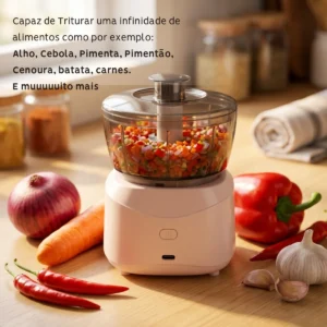 Mini Processador Alimento Elétrico Sem Fio Portátil Bivolt - Imagem 7