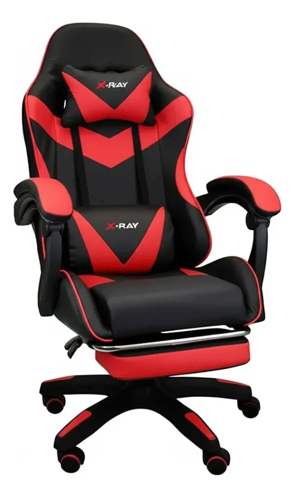Cadeira Gamer Ergonômica Profissional Reclinável X-ray Cor Vermelho Material Do Estofamento Couro Sintético