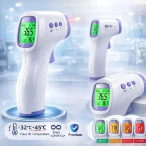 Termômetro Infravermelho Sem Contato Digital Medição Rápida Alta Precisão Display Lcd Memória Alarme Sensor Davely - Imagem 1