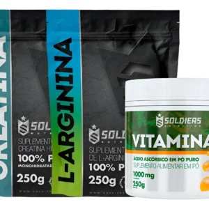 Kit: Vitamina C 250g + Creatina 250g + Arginina 250g - Imagem 1
