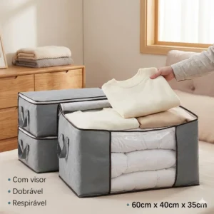 Kit 2 Saco Organizador De Roupas E Edredom Caixa Closet - Imagem 4