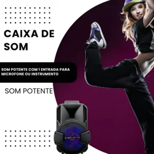 Caixa De Som 1000w Pmpo Mega Potente Microfone Cor Preto Heruz - Imagem 4