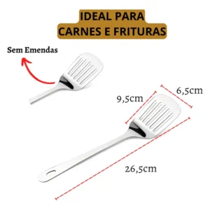 Kit 5 Utensílios Para Cozinha 100% Aço Inox 25cm - Imagem 6
