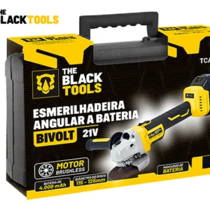 Esmerilhadeira Lixadeira Angular Sem Fio Com 2 Baterias 21v 4000mah 4.1/2 125mm Maleta Tca21bt The Black Tools - Imagem 8