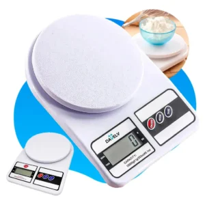 Balança Digital De Precisão 10kg Davely Cook Cozinha Para Uso Domestico E Profissional Fitness Ideal Para Dietas Treinos Alimentos Confeitaria Nutrição Branco - Imagem 1