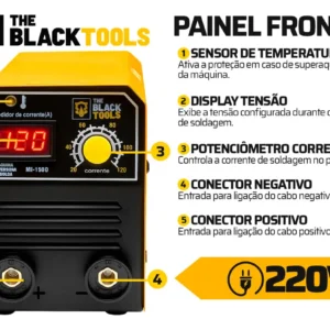 Máquina Inversora De Solda Portatil Mma Eletrodo MI150D 120A The Black Tools - Imagem 6