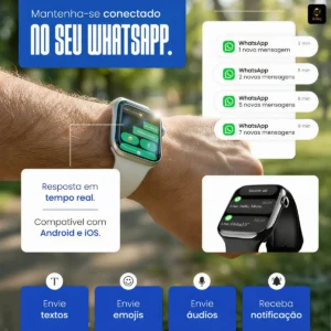 Relógio Microwear Smartwatch S11 Mini Series 11 42mm Whatsapp Gps Nfc 2026 Preto SMARTWATCH ADVANCED PRO - Imagem 5