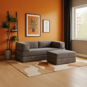 Sofá-cama Flowin Cotelê Retratil Vai Na Caixa Com Chaise - Imagem 1