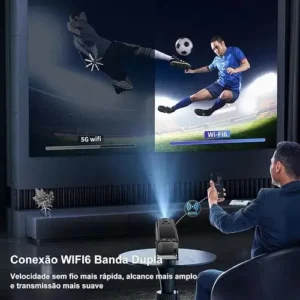 Projetor 4k Ultra Hd Hy320 Smart Wi-fi 6 Bluetooth Android Cor Preto - Imagem 3