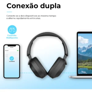 Headphone Dapon H02D Pro ANC Over Ear Bluetooth 6.0 Cancelamento De Ruído Cor Preto - Imagem 5