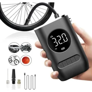 Mini Compressor Bomba Encher Pneu Carro Bicicleta Moto Eletrica Bola Portatil Digital - Imagem 2