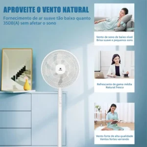 Ventilador Coluna 45w 7 Pás 3 Velocidades Silencioso 45db - Imagem 5