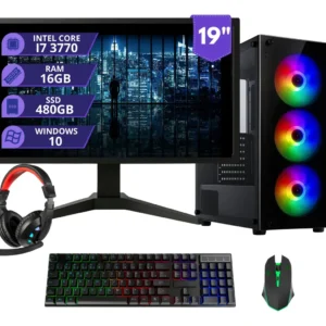 Pc Gamer Completo I7 3.4ghz 16gb Ssd 480gb 500w Monitor 19 - Imagem 1