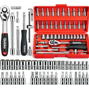Kit Ferramentas Quicko 46 Peças com Soquetes e Chaves de Fenda, Catraca e Allen - Imagem 1