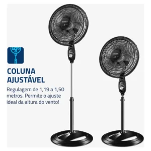 Ventilador Coluna 40cm Super Power Mondial 140W VSP-40C-NB - Imagem 4