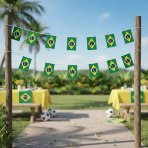 Varal Bandeira Bandeirinhas Do Brasil 10m Copa Festas 30x22 - Imagem 6