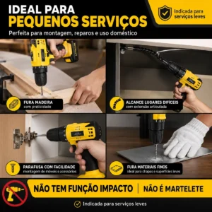 Parafusadeira Furadeira 48v Profissional +2 Baterias +maleta - Imagem 7