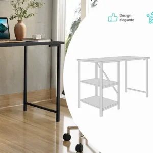 Escrivaninha Mesa Office Estudo Estilo Industrial Cor Preto 1,10m Klm Store - Imagem 6