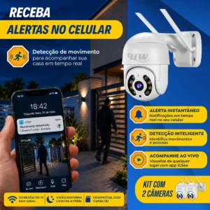 Kit 2 Câmera Segurança Ip Interna Externa Wifi iCSee Infravermelho Prova D’Água - HW - Imagem 7