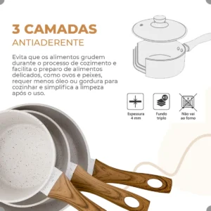 Jogo De Panelas Antiaderente Cerâmica Mimo Style 10 Peças - Imagem 4