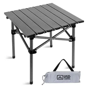 Mesa Camping Dobrável Portátil Alumínio Praia Acampamento Camping Churrasco C/ Bolsa De Transporte Usd Preto - Imagem 1