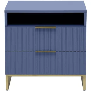 Mesa De Cabeceira Ondulada Azul Westwing Laca Semi-fosca Azul - Imagem 2