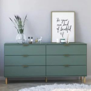Cômoda Ditália 6 Gavetas Dm-243 Verde Oliva Cozy - Imagem 3