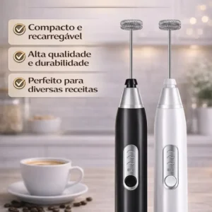 Mini Mixer Misturador De Bebidas Elétrico 2 Em 1 Portátil Recarregável Mexedor De Ovos Whey Leite Café Espuma Shake Drinks Capuccino Suco Comica - Imagem 3