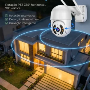 Kit Com 3 Câmeras De Segurança Ip Wifi A8 Full Hd Icsee Ptz 355° Com Visão Noturna Áudio Bidirecional Ip66 Monitoramento Remoto Para Celular Android E iPhone - Imagem 7