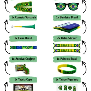 Kit Torcedor Copa Do Mundo 2026 11 Itens Pulseira Bandeira - Imagem 3