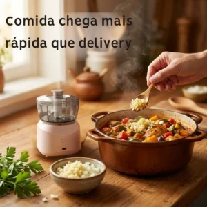 Mini Processador Alimento Elétrico Sem Fio Portátil Bivolt - Imagem 6