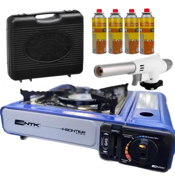 Kit Fogareiro Fogão Portátil Camping Pesca + Acessórios
